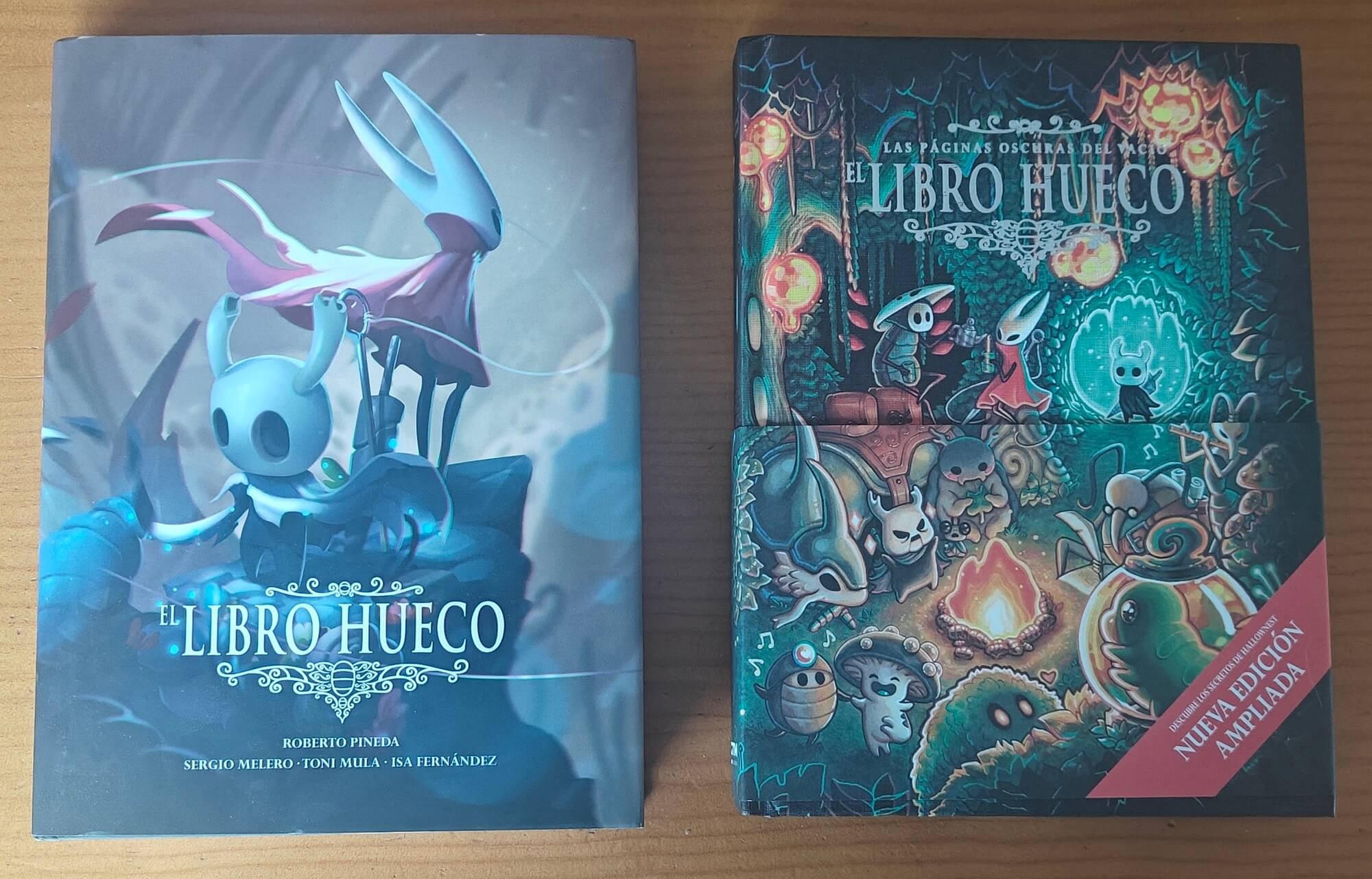 Reseña de El Libro Hueco: las páginas oscuras del vacío | A la izquierda, la antigua. A la derecha, la reedición.
