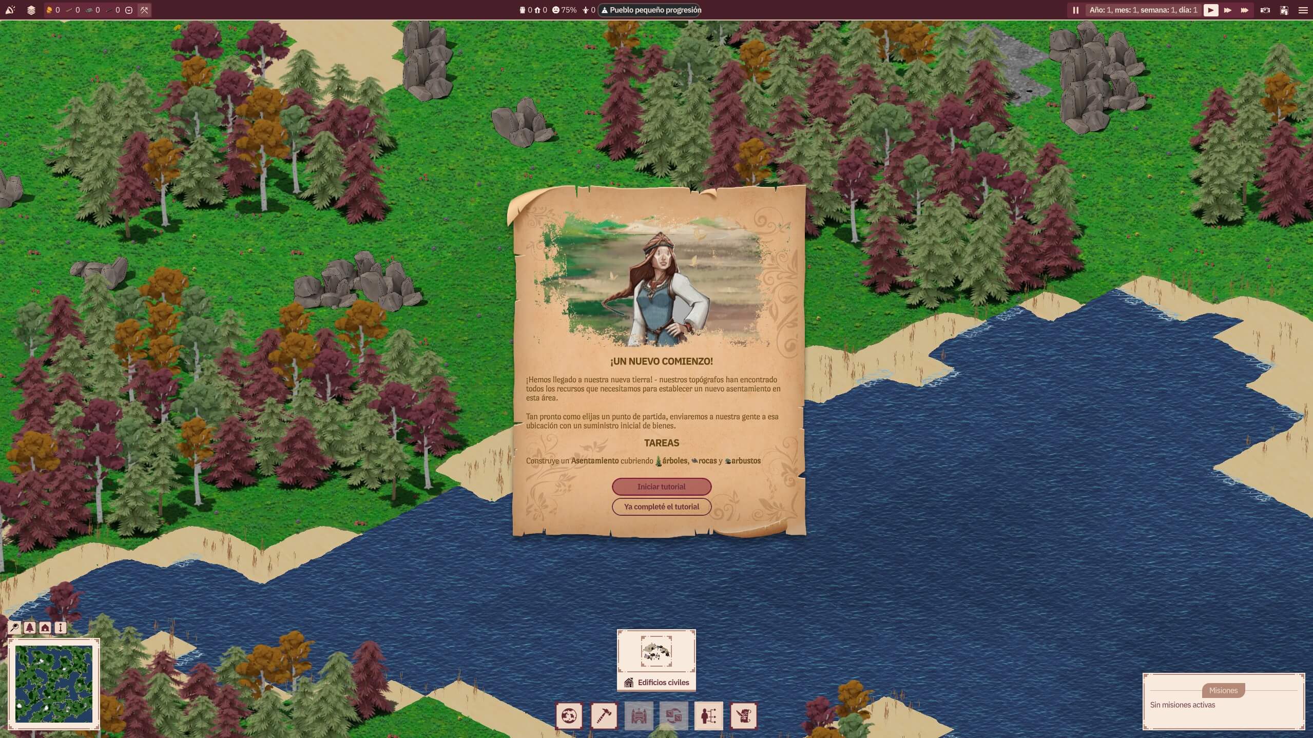 Primeras impresiones de Folklands | Puedes empezar con el tutorial, aunque no está del todo pulido.