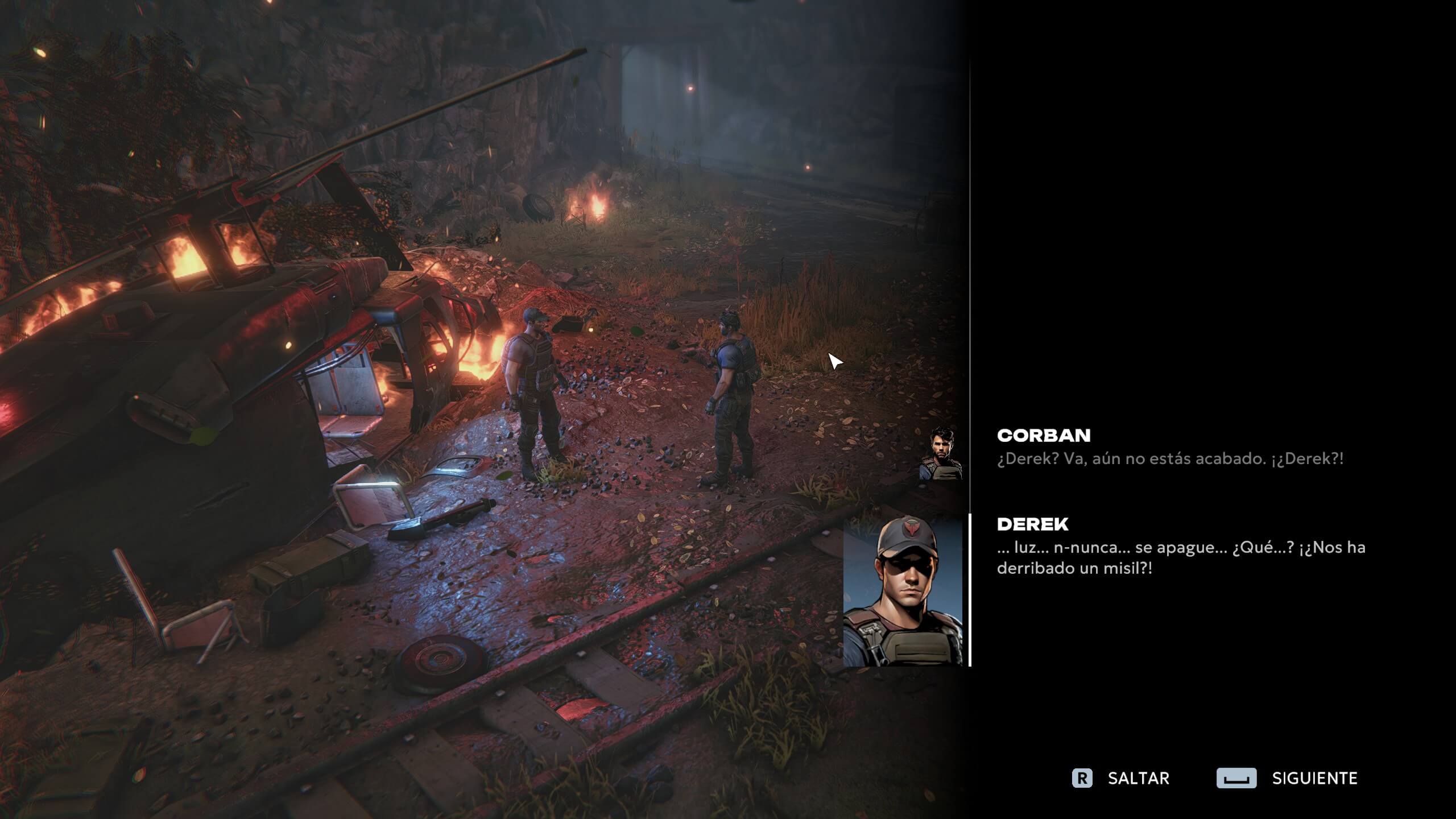 Análisis de Chains of Freedom |  La historia empieza después de que nuestro helicóptero se estrelle, siendo esta la manera de justificar que no tengamos muchos recursos.