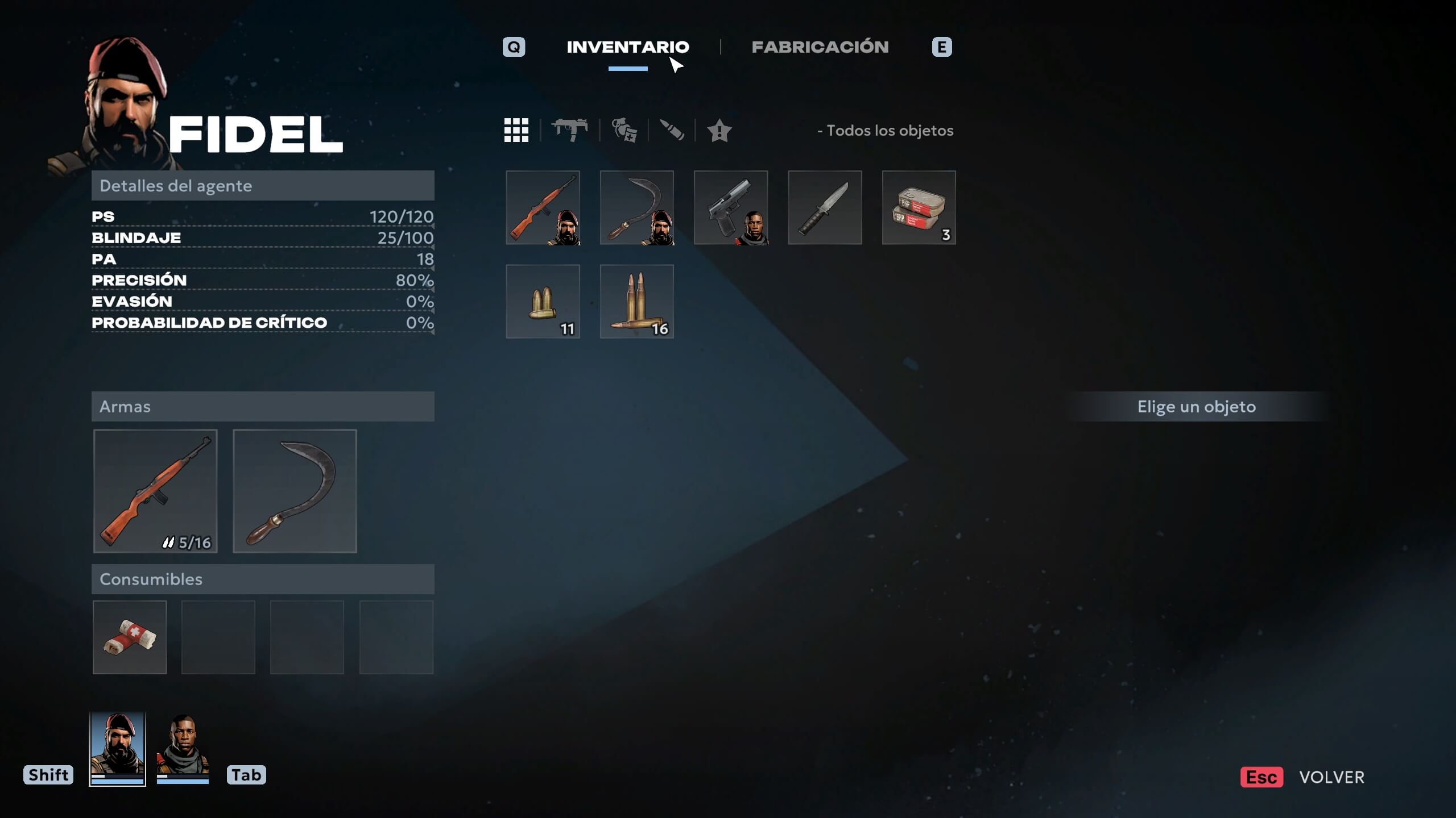 Análisis de Chains of Freedom | Muestra de algunas piezas de equipo y consumibles en early game.