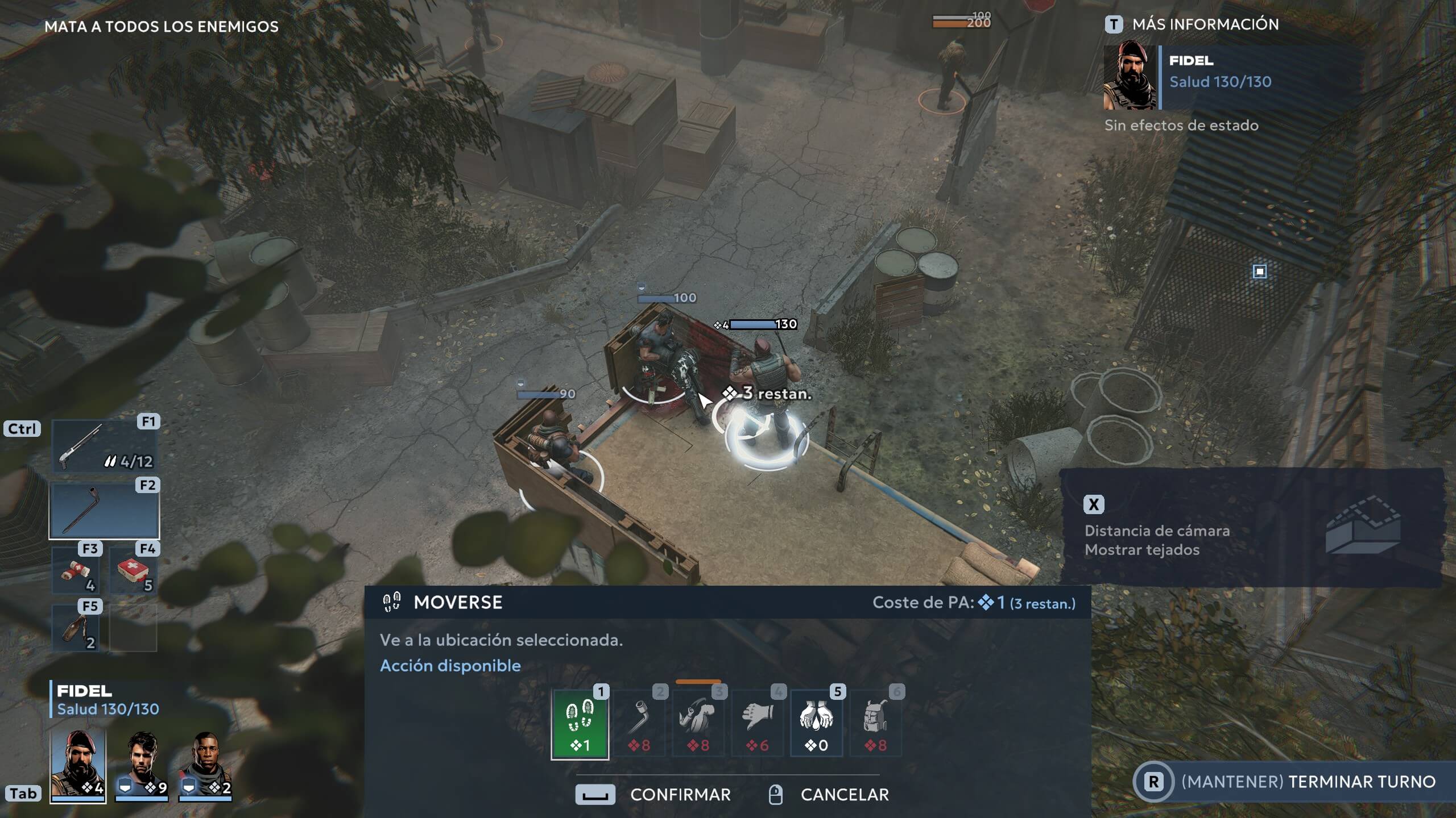 Análisis de Chains of Freedom | Cada personaje tiene sus propias habilidades y cada acción tiene su propio coste en puntos de acción. 