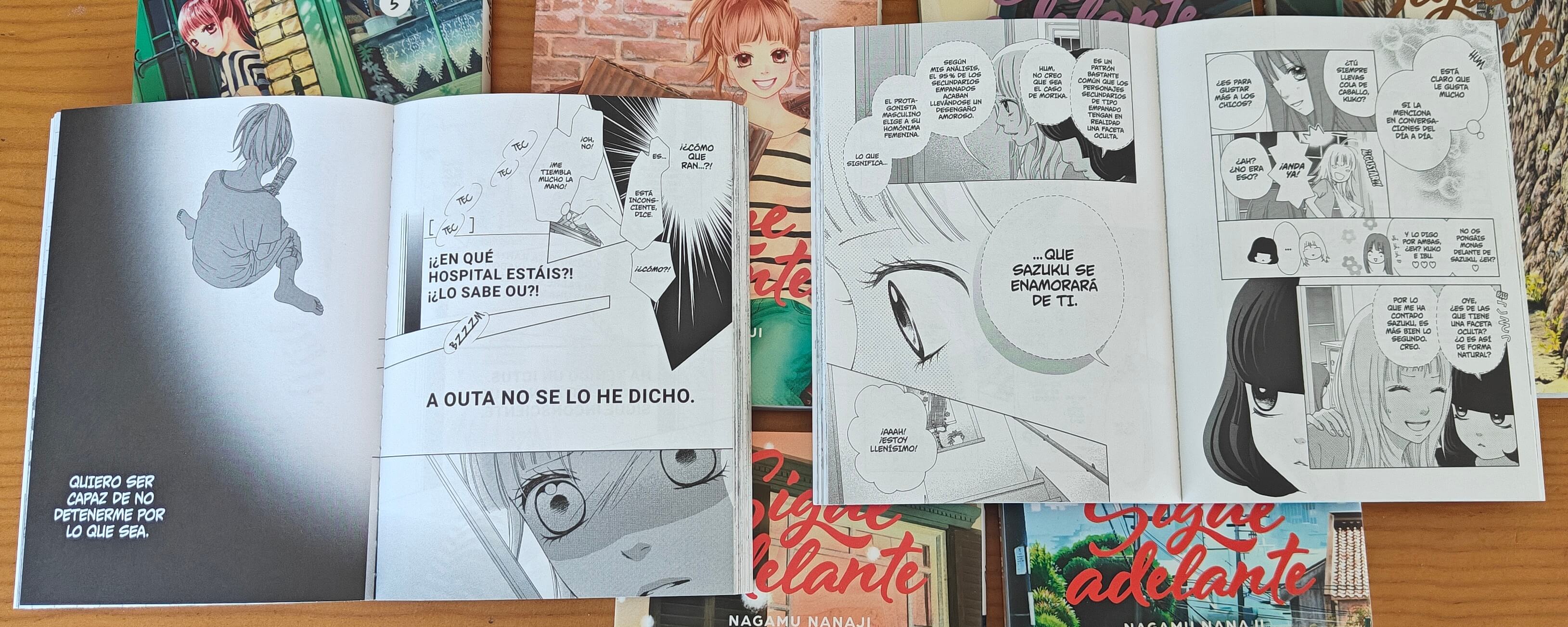 Reseña manga completo Sigue Adelante | Capturas del interior de distintos tomos.