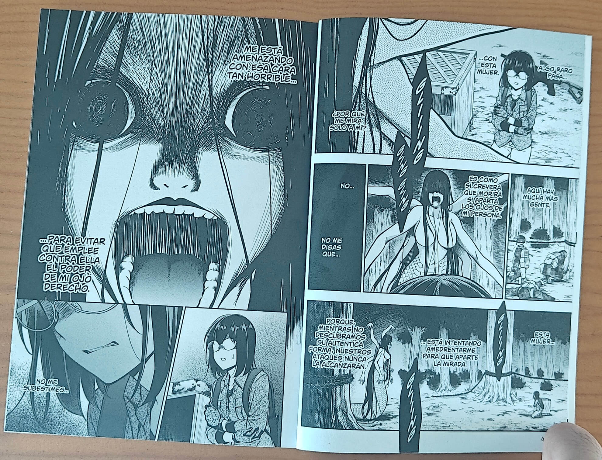 Reseña del manga Otherside Picnic n.º 6 | Este tipo de imágenes siguen siendo de lo mejor. Como manga de terror, su arte transmite mucho.