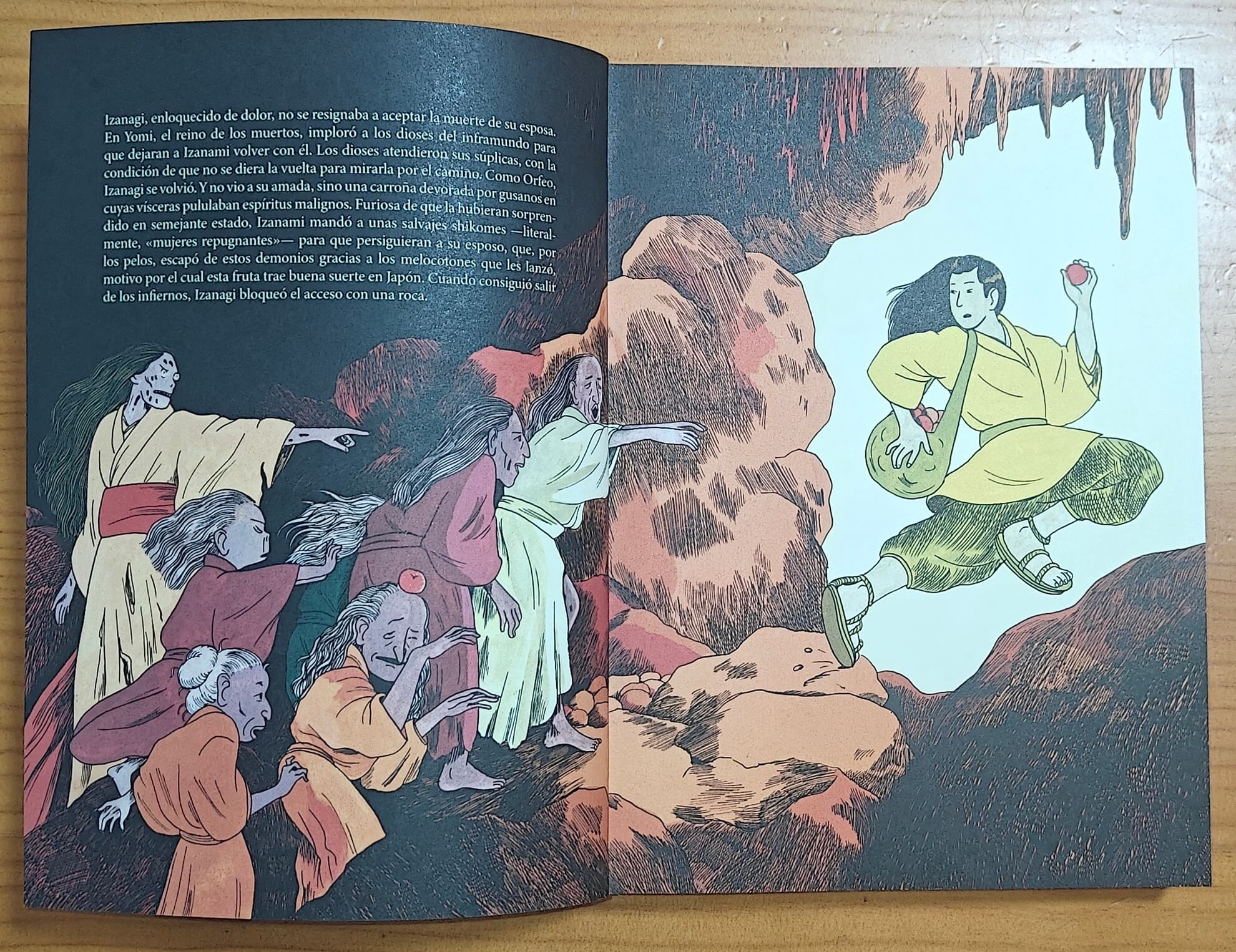 Reseña de Shiki: Cuatro estaciones en Japón | Los insertos a color traen bonitos dibujos con textos relacionados al foclore japonés.