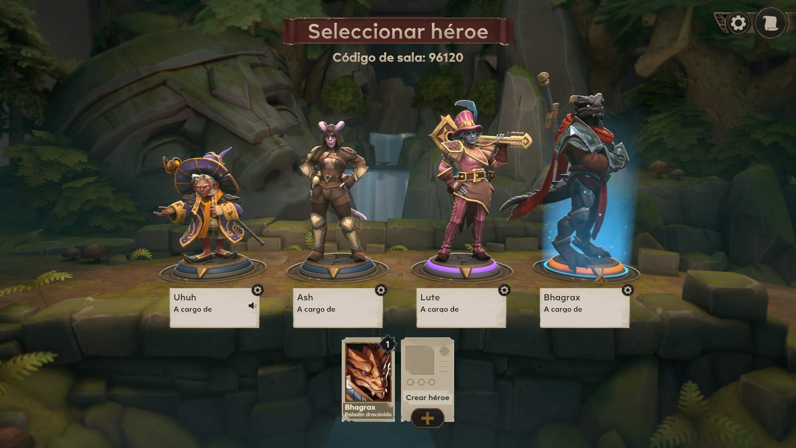 Análisis de Demeo x Dungeons and Dragons: Battlemarked | Nuestra party a nivel 1. He cubierto los nicks por cuestiones de privacidad.