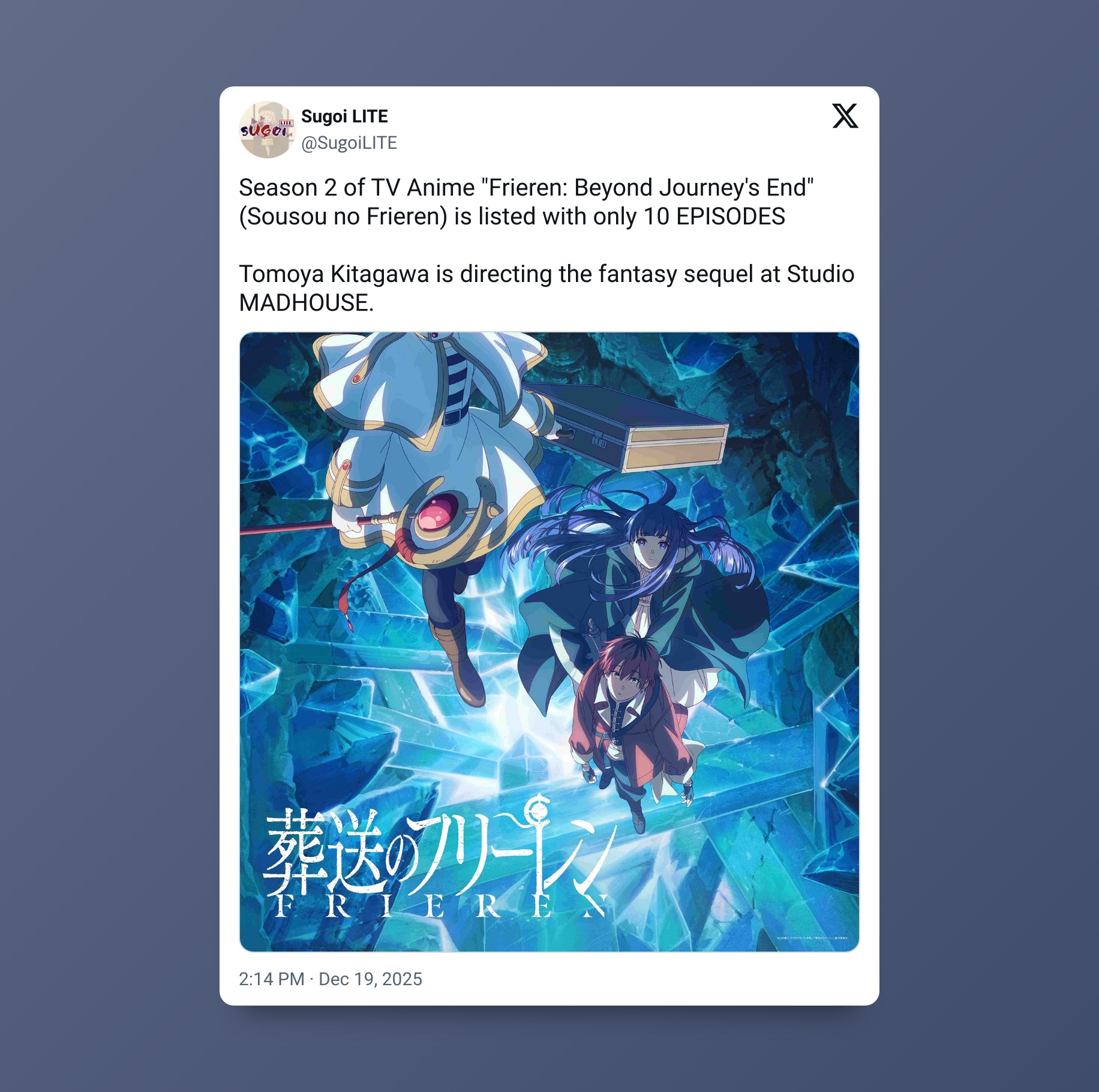 ¿Cuántos episodios tendrá el anime de Frieren en su temporada 2?