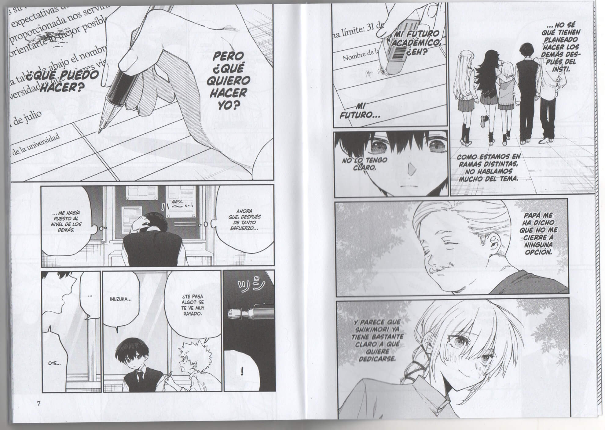 Reseña del manga Shikimori es más que una cara bonita n.º 16 | Izumi tiene dudas sobre qué hacer en el futuro.