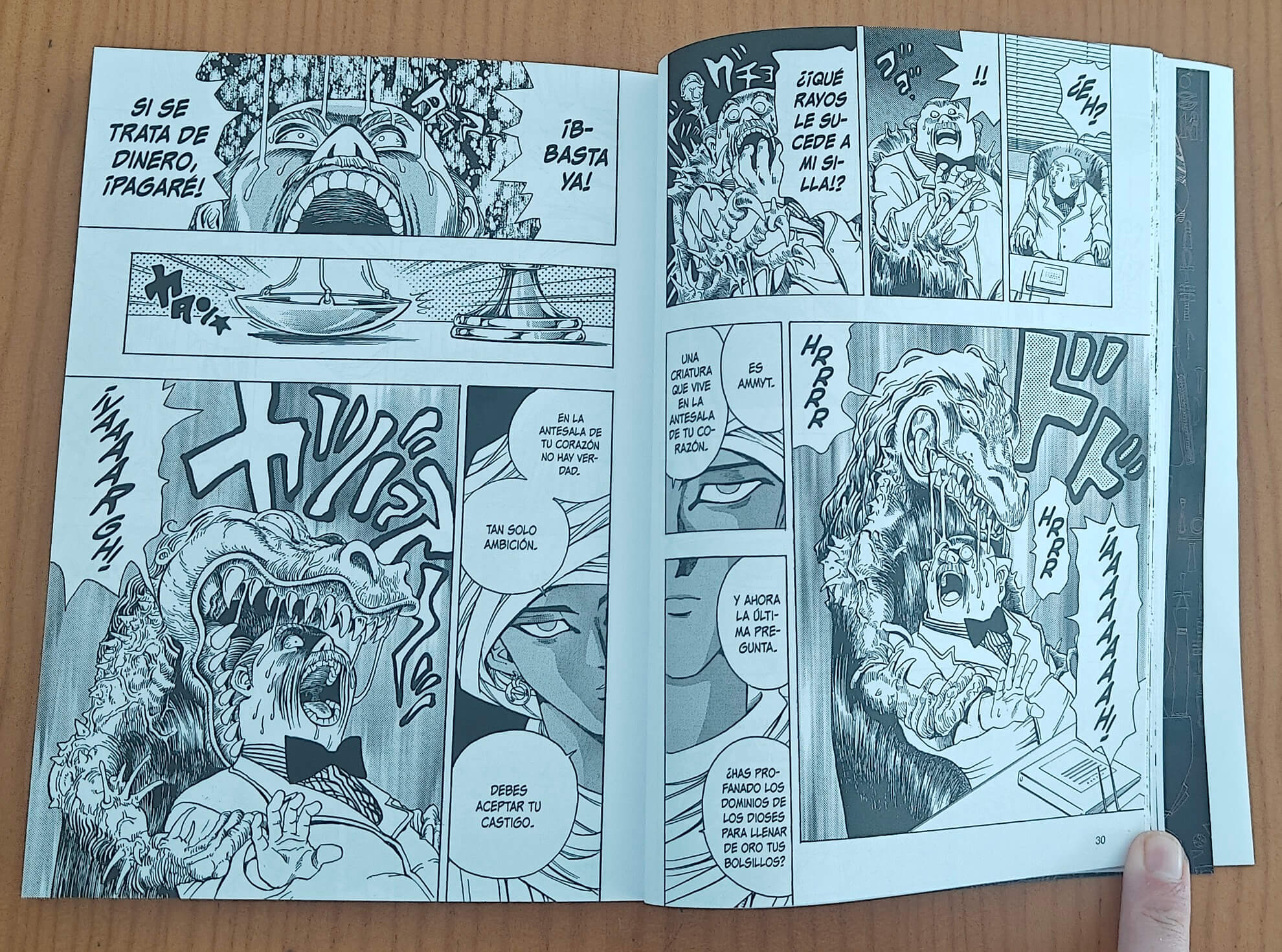 Reseña manga tomo n.º 2 Yu-Gi-Oh! |  Una escena en la que se ve perfectamente que el manga es mucho más crudo que el anime.