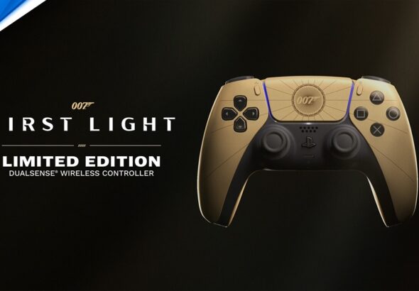 Así es el mando DualSense de 007 First Light. Diseño exclusivo en dorado para el regreso de James Bond a PS5.