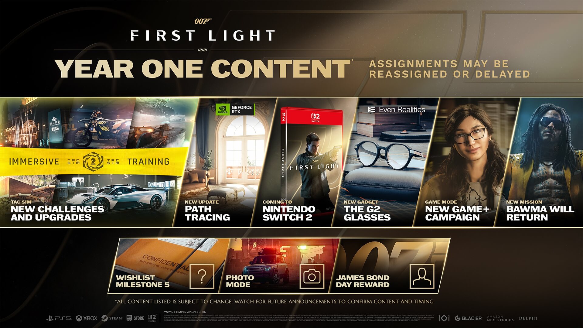El agente James Bond y 007 First Light confirman DLC y lanzamiento en NSW2 durante la Summer Game Fest