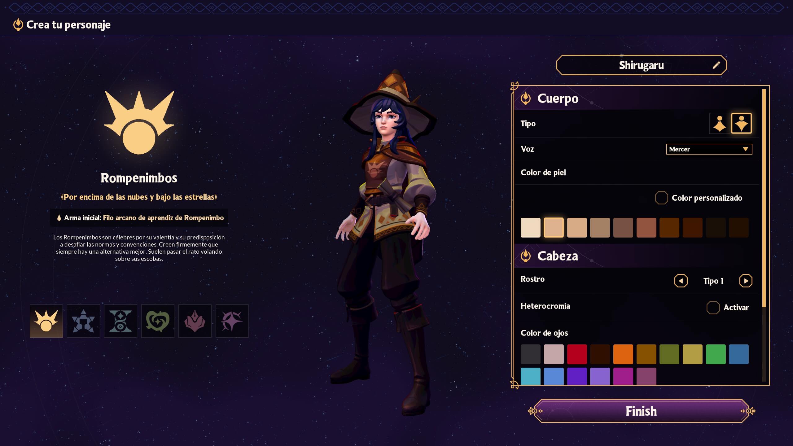 Primeras impresiones de Witchspire: el creador de personajes es algo limitado y no tiene demasiadas escuelas mágicas.