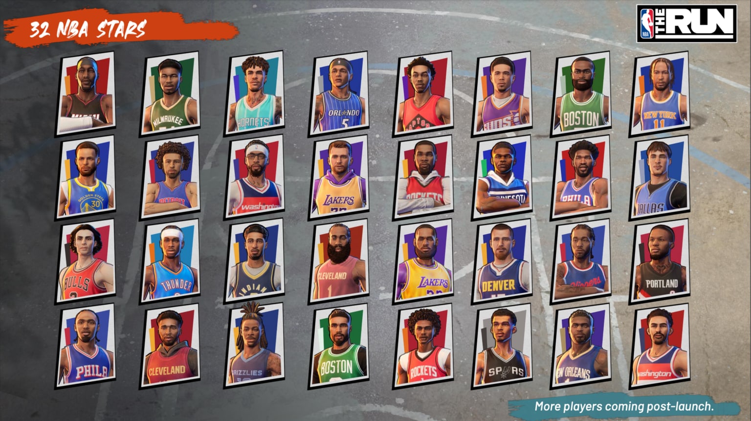 Los 32 jugadores disponibles en NBA The Run.