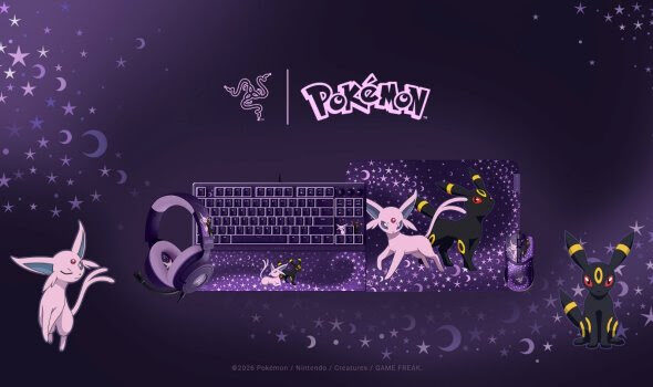 Razer lanza una colección inspirada en Espeon y Umbreon con periféricos gaming que ya puedes conseguir en varias regiones.