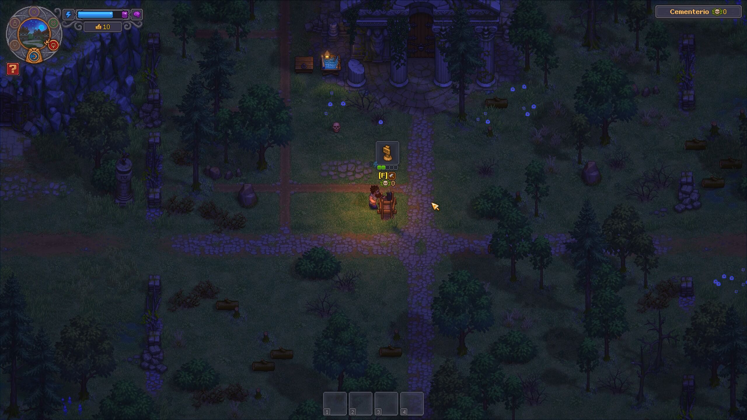 Análisis Graveyard Keeper | Decorando nuestra primera tumba de noche.