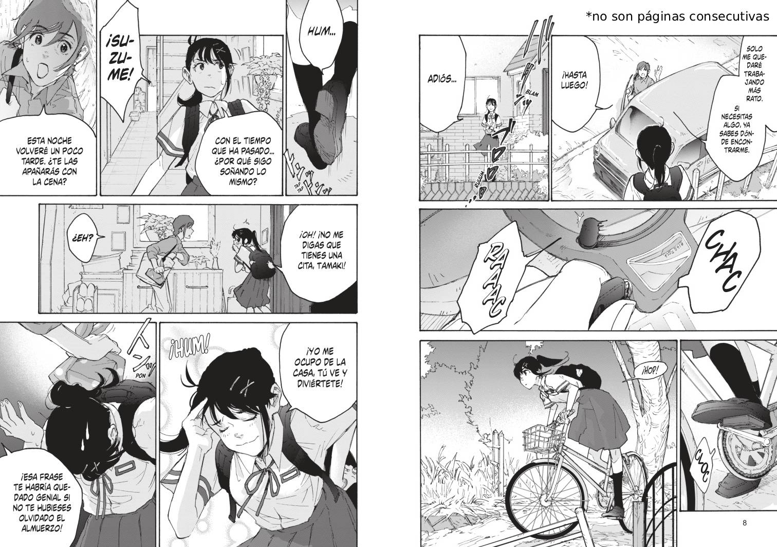 Reseña de Suzume | Capturas del manga (web de Planeta)
