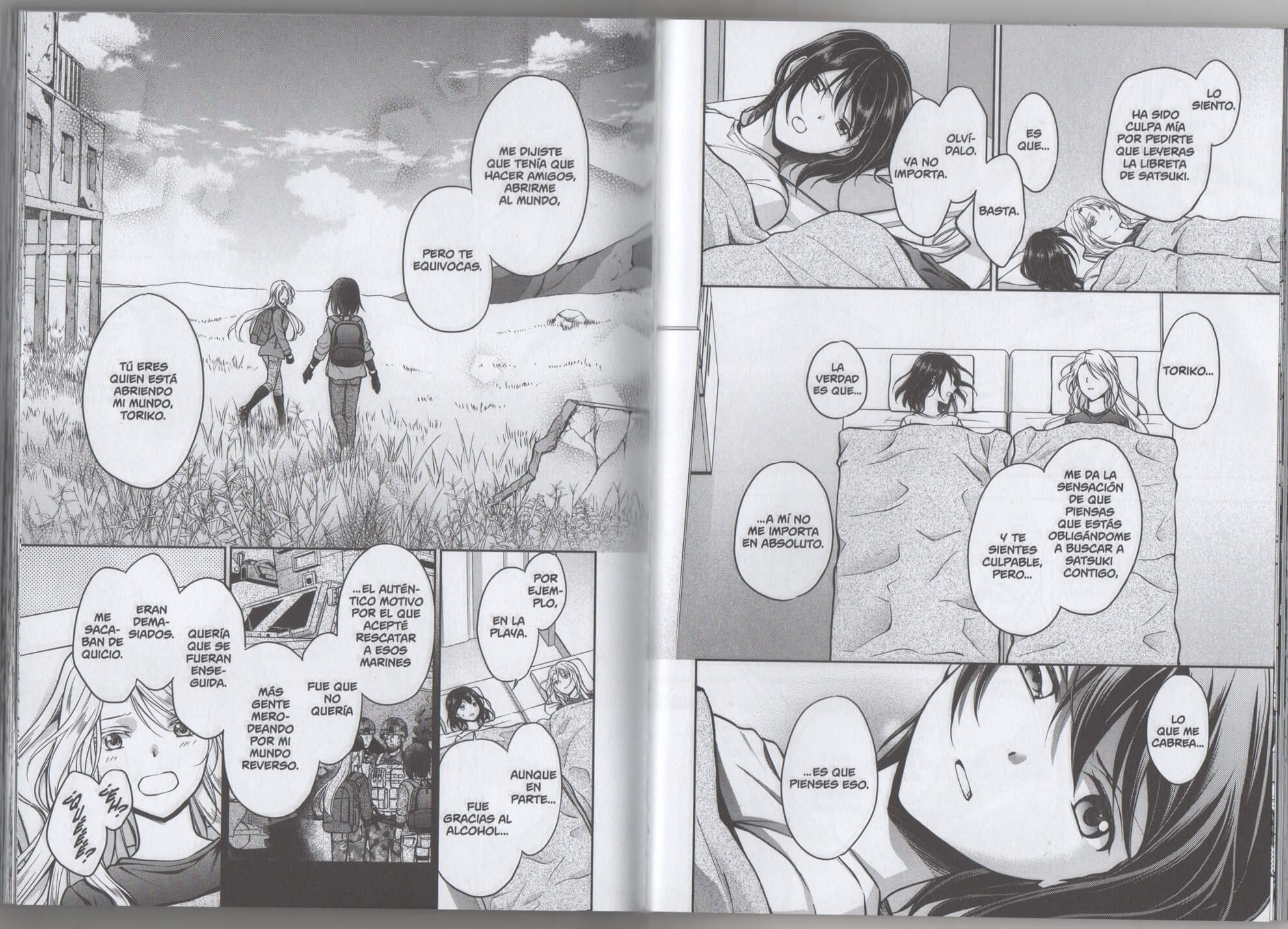 Reseña del manga Otherside Picnic n.º 9 | Una conversación que define muy bien su relación.